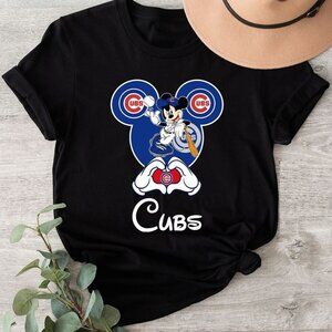 Disney Mickey Mouse Cubs T Shirt Chicago Baseball Graphic Cartoon Fan Gift103